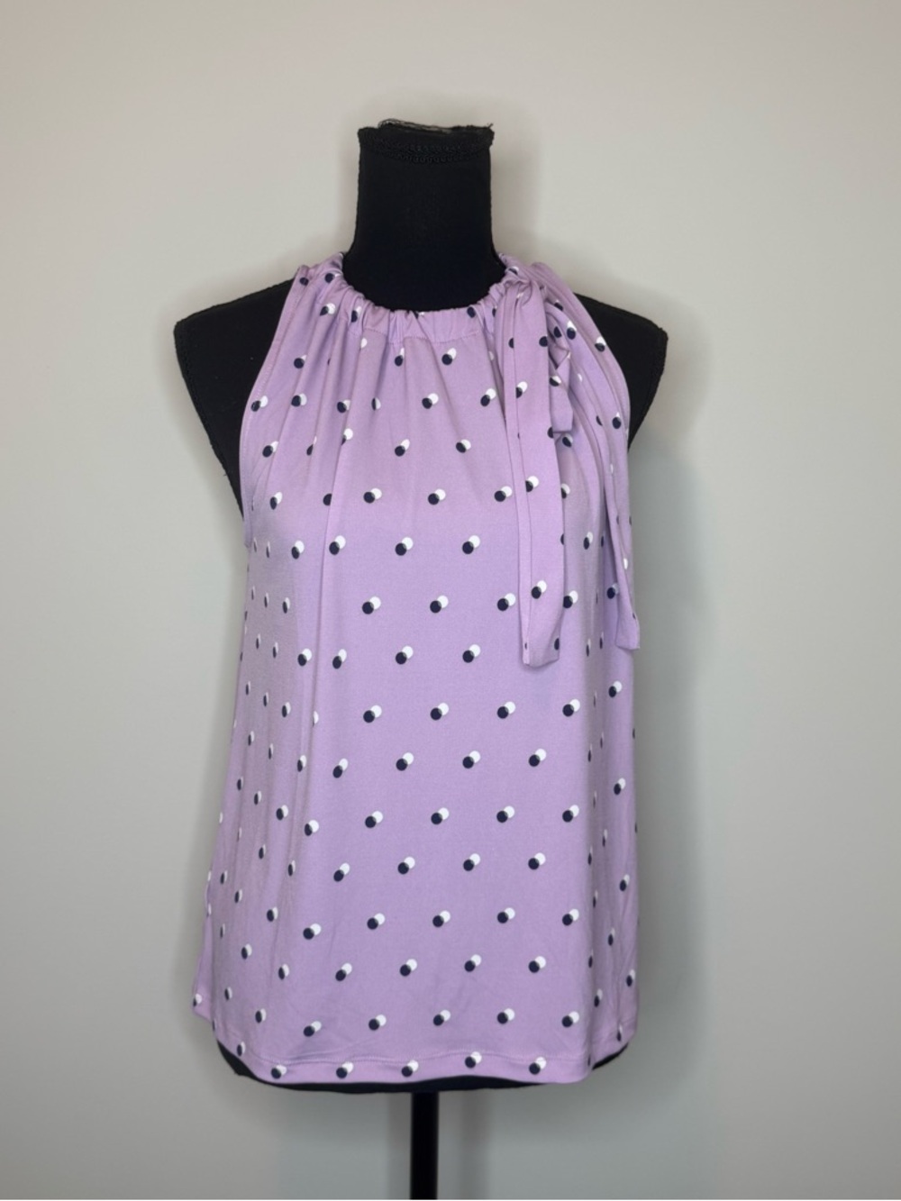 Ann Taylor Lavender Polka Dot Halter Camisole